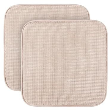 Sitzkissen (2er Pack) Stuhlkissen mit Anti Rutsch Unterseite 38cm x 38cm - Öko-Tex Zertifiziert - Sitzauflage Uni, Stuhlpolster Stuhlauflage