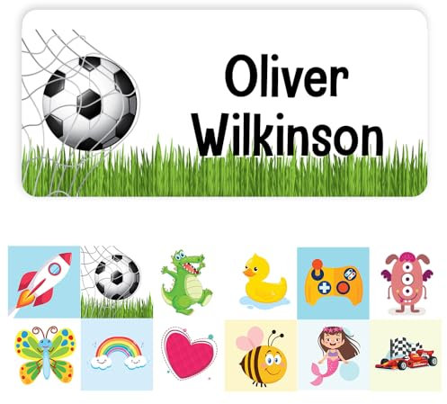 Papa Prints Pack of 48 Waterproof Name Stickers for Water Bottles Name Labels Stickers for Stationery (30 x 14 mm) Personalised School Labels