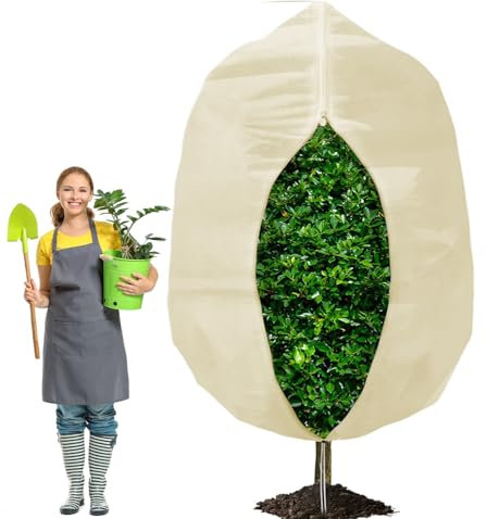 Lohofrnny Voile Hivernage Plante Exterieur, 280x300cm 80g/m² Housse Hivernage Plante, Housse d'hivernage avec Cordon de Serrage, Housse Hivernage Plante Exterieur Réutilisable