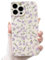 NITITOP Compatible with iPhone 12 Pro Max Case Cute Flower for Women Girls Floral Dark Purple Rose Design Vintage Shockproof Soft Girly Slim TPU Fashion Protective Phone Cover - Dark Purple