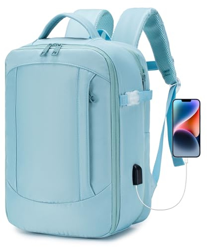 SPAHER 25L Sac à Dos Voyage Cabine Avion 40x30x15 Air France 40x30x20 Wizzair Bagage Cabine Sac à Dos Ordinateur Portable 15,6 Pouces Imperméable avec Port de Charge USB pour Homme Femme