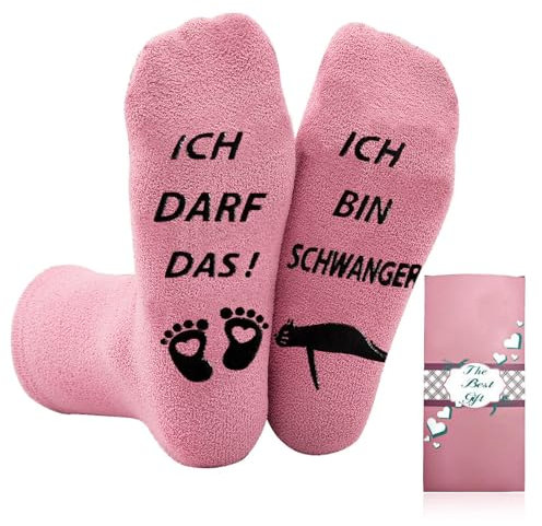 ZYXTLY Werdende Mama Geschenk - Schwangerschaft Socken für Mütter - Weihnachten Geschenke für Schwangere Frauen, Freundin - Schwangerschaft Verkünden