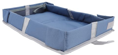 Fafeicy Foldable Travel Tray Cover Airplane Table Organizer Bag for Kids and Adults (Stone Blue)