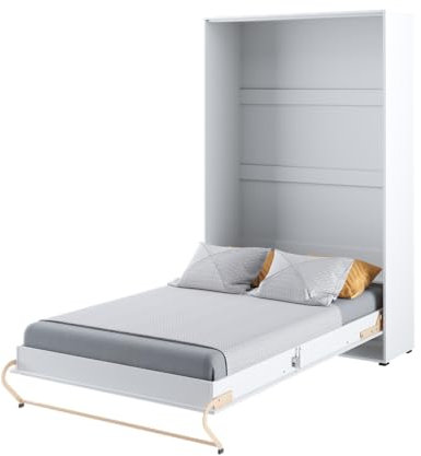 Friderik Concept PRO 2 CP-02 Wandklappbett Vertikal Schrankbett, 120x200 cm (Weiß Hochglanz)