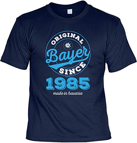 Bayern Sprüche T-Shirt zum 40.Geburtstag - Sprüche Shirt Jahrgang 1985 : Original Bayer Since 1985 Made in Bavaria - Geburtstagsshirt 40 Jahre Gr: 3XL