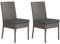 Outsunny 2 Pieces PE Rattan Garden Chairs with Cushion, Patio Wicker Dining Chairs with Backrest for Patio, Deck, Garden, Dark Grey