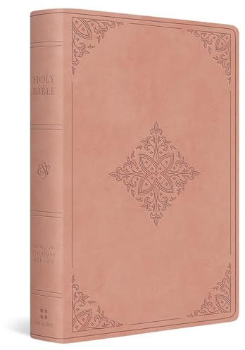 ESV Giant Print Value Personal Size Bible (TruTone, Blush Rose, Fleur-de-lis Design)