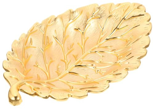 BESPORTBLE Assiette à Dessert De Feuille Plateau De Service Doré En Pour Fruits Et Collations Décoratif Usage Domestique Taille Moyenne