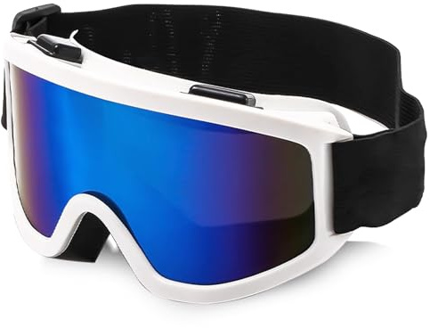 Gizmolet Motocross Brille, UV Skibrille Motorradbrille, Mtb Brille Dirt Bike Road ATV Cross Brille, Anti-Scratch, Winddichte Staubdichte Motocross-Brille für Herren Damen Jugend, Weiß-bunt