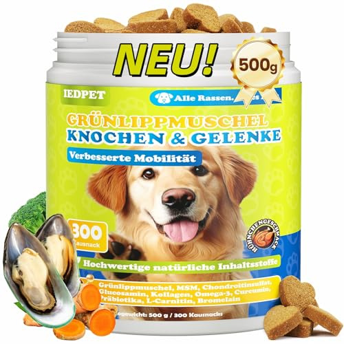 Chondrostress 14 en 1 pour chiens – 500 g complexe de 14 principes actifs avec coquille verte, MSM, glucosamine, chondroïtine, collagène, curcumine, L-carnitine, soin des articulations des chiens