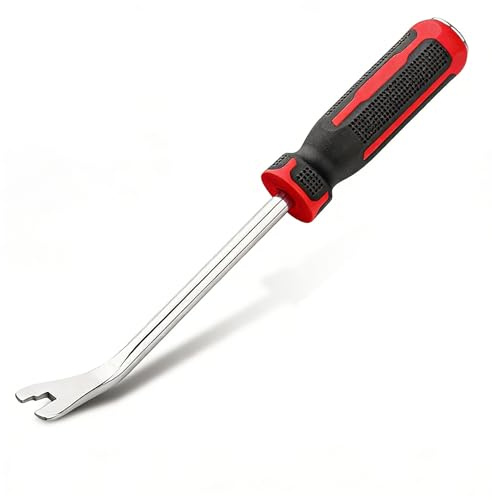 Uadme Levier de Biche, Mini Pied de Biche, avec Poignée Souple en Plastique et Têtes de Frappe en Métal, Screwdriver Pry Bar Outillage Mecanique Démontage Auto for Removing Car Door
