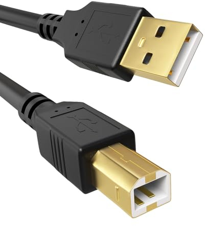 Yaekea USB A zu USB 2.0 B Druckerkabel Entworfen für HP Epson Canon Brother Dell Lexmark Xerox Samsung Oki USB Midi Kabel für Scanner/Midi Keyboard/Digital Piano/DAC Decoder und mehr-1.5M