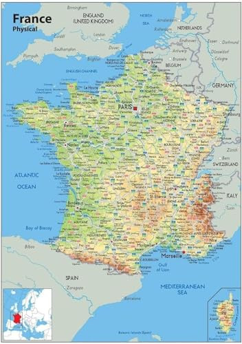 1000 Piece Puzzles for Adults France Map Jigsaw Puzzles for Adults Educational Game Puzzles for Christmas Birthday 38x52cm