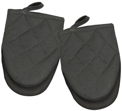 hommova 1 Pair Oven Gloves, Mini Heat Resistant Oven Mitts with Anti-Slip Grip Texture & Hanging Loop, Safe Up to 150°C for Oven and Microwave Use