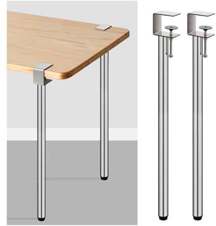 MYOLIO Pieds de Table à Pince F, Pieds de Bureau détachables, Support en métal Solide for Bureau DIY, Table Basse, Table d'ordinateur, 2 pièces(65cm)