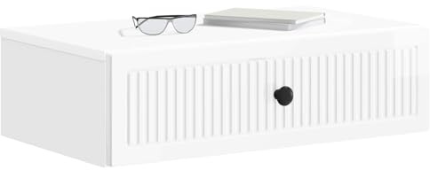 vidaXL Wandmontierter Beistelltisch Hochglanz Weiß 59 x 34,5 x 17 cm