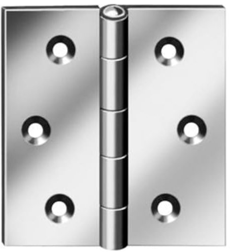 August Vormann, Innenausbau Scharnier, käntig Edelstahl, 80 x 80 x 1.5 mm, Matt, 48536