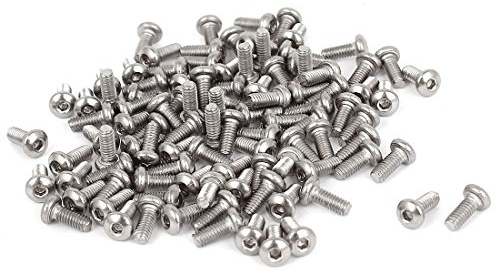 Sourcingmap 0.45mm Pitch M2.5x6mm Hex Socket Button Head Cap Screws 100 Pcs
