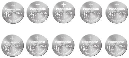 Panasonic CR2025 - Batteria a bottone al litio, 3 V, Dl2025 Ecr2025, confezione da 10 PANASONIC