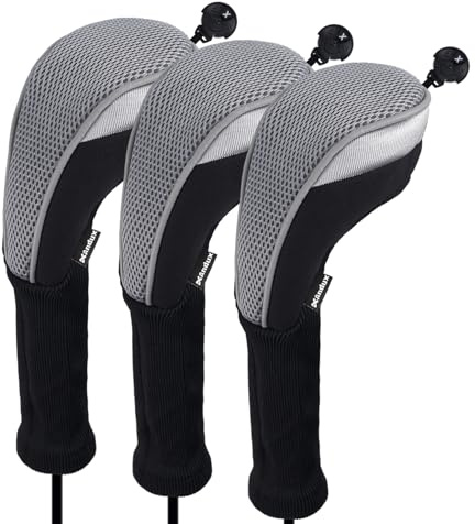 Andux 3pcs/Pack Long Neck Golf Hybrid Club Head Covers Dial No. Tag CTMT-02