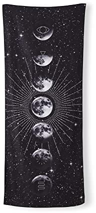 Nomadix Original Handtuch – perfekt für Strand, Pool, Reisen, Camping, Yoga – aus recycelten Materialien – super saugfähig – sandabweisend – Mystic Moon Phase – 72,5 x 30 cm