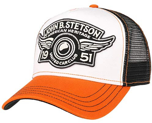 Stetson Car Club Trucker Cap Damen/Herren - Aus Baumwolle - One Size (55 – 60 cm) - Verstellbare Mesh Cap - Snapback mit luftigem Netzteil - Mehrfarbige Basecap - Sommer/Winter schwarz One Size