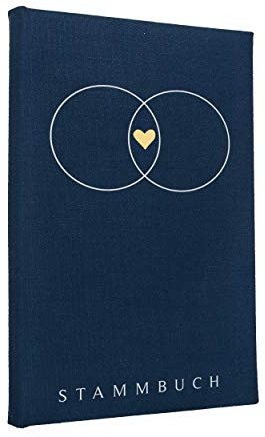 Hochzeitideal Stammbuch zur Hochzeit – Klassisch in Dunkelblau– Nr. 194 Serie 'Alan' - Familienstammbuch & Erinnerungsbuch mit 6-fach Ringmechanik, Buchbinderleinen, handgefertigt in Deutschland
