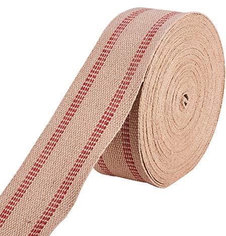 INCREWAY Natürliches rustikales Juteband für Polsterung, Rot, 9,9 cm x 9 m