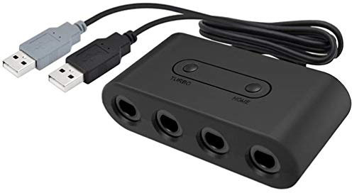 Lykke. Premium Gamecube Controller Adapter, Durable NGC Controller Adapter for Nintendo Switch PC USB Wii U Port Black Gamecube Adapter