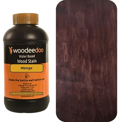 WooDeeDoo Water Based Wood Stain | Wood Dye | Ready to Use | Environmentally Friendly | Solvent Free | Odour Free | 1 L | Wenge