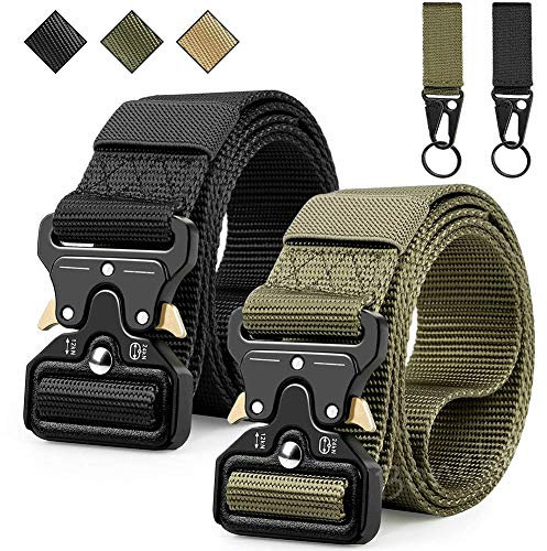 Taktischer Gürtel, Herren Schwerlast Militär Nylon Web Gürtel, Schnellverschluss Metall schnalle Bund mit Taktischen Molle Schlue sselhaken