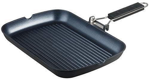 SKITCHN Grill Pan with Folding Handle, Nonstick Indoor BBQ Grilling Pan - 13 9IN