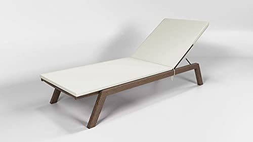 Rollmayer Sitzkissen für Sonnenliege mit Steppung Auflage Polster für Gartenliege Liegestuhl Strandliege Kollektion Vivid (Ecru 2, 190x54x4cm - 2er Set)