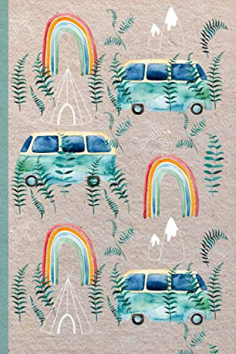 Notizbuch: Blanko Journal DIN A5 I Camping Bus in den Bergen I Perfekt für Notizen, Skizzen und Journaling
