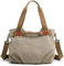 DIRRONA Casual Bolso de Mujer Moda Lienzo Bolsos Bandolera Viajes Bolso Bandolera Mujer Bolsa de Lona Trabajo Compras Bolsos Cruzados Multibolsillos Uso Diario Caqui
