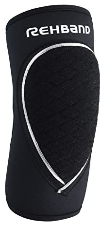 Rehband Ellenbogenschoner Schwarz, Neopren Ellenbogenschutz Handball & Volleyball, Unisex, Farbe:Schwarz, Größe:XXL