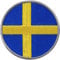 2 x Schweden rund gestickt 52 mm/Flagge Fahne Wappen Land/Patch Patches Abzeichen Aufbügler Aufnäher Flicken Bügel-Flicken Applikation zum Aufbügeln Aufnähen auf Kleidung Rucksack