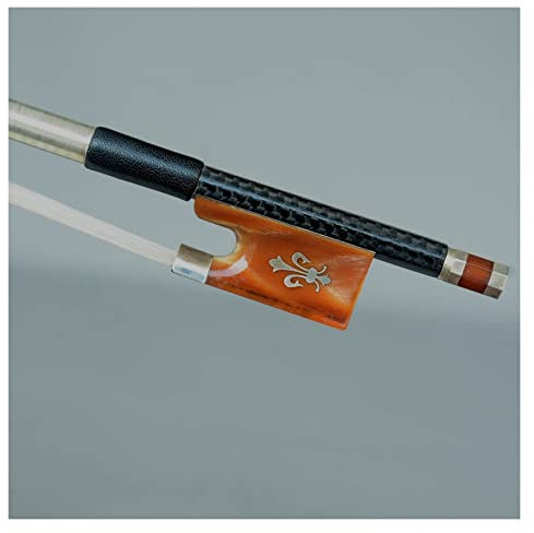 TSTS Geigenbogen 4/4 Carbon Round Stick Violinbogen Silber OX Horn Frog Mongolei Pferdehaar Geigenbogen