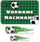 50 x personalisierte Namensaufkleber Sticker mit Wunschname Klebeetiketten zum Markieren Stifte Hefte mit Kinder Name Schule Kindergarten Aufkleber Set (02 Fußball)