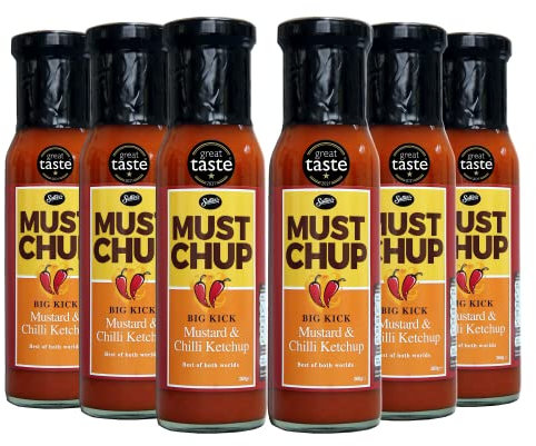 Must Chup Ketchup 6 Bottle Pack Tomato Mustard Chilli Sauce Big Kick Each bottle 260g