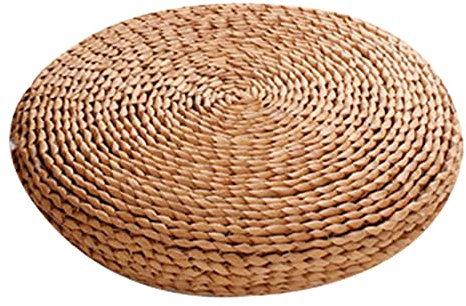 Imtrub Coussin de siège Tatami | Oreiller de Sol en Paille de Forme Ronde avec intérieur en ouate de Soie - Fournitures ménagères Coussin de Sol pour Femmes Hommes Adultes Enfants Enfants aînés