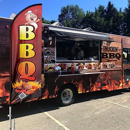 FSFLAG Grill-Swooper-Flagge, 2,4 m, Grill-Flagge, Grill-Banner, Schilder für Unternehmen und Schaufenster (nur Flagge)