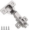 Furniware 20 Pcs Slide-on 35mm Kitchen Cabinet Wardrobe Door Hinge,110 Degree Self Close Full Overlay Standard Hinge-Nickel Plated