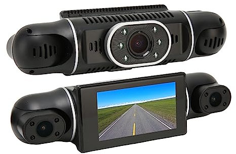 Cámara de Salpicadero de 360 Grados, Cámara de Salpicadero de Coche de 4 Canales 5MP 1080P con Visión Nocturna por Infrarrojos, Grabadora Panorámica de Coche con Pantalla HD de