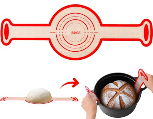 Silicone Baking Mat Bread Sling Dutch Oven (Red, 1)