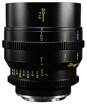 Mitakon Optics Speedmaster 20 mm T1.0 S35 Cine Objektiv für Sony E Mount Kamera, manueller Fokus Objektiv