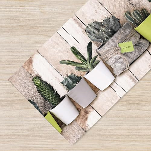 Il Gruppone Passione Casa Tappeto Cucina Antiscivolo Made in Italy Passatoia Antimacchia Multiuso Corridoio Soggiorno Lavabile in Lavatrice - LegnoCactus - 50x100 cm