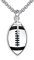 YFN Fußball Halskette Sterling Silber Niemals Aufgeben Anhänger Kreuz Schmuck Fußball Rugby Liebhaber Geschenke für Damen Herren Mädchen Jungen Fußballspieler