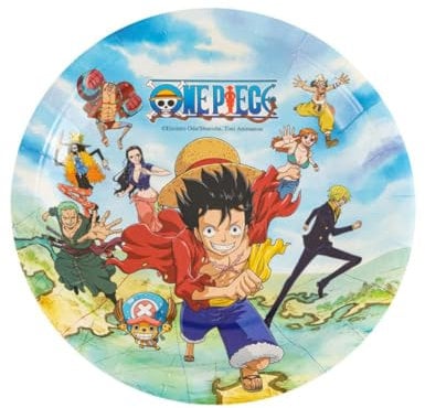 Chaks One Piece Pappteller, 23 cm, mehrfarbig, 8 Stück