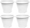 Acan Tradineur - Pack de 4 Macetas de plástico Redondas para Plantas y Flores Mediterránea con Orificios Inferiores. Recipiente, macetero Exterior e Interior del hogar - Color Blanco - 20 cm